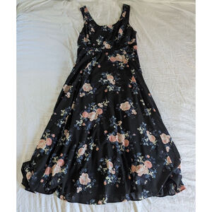Torrid Black Floral Sleeveless Aline Maxi Dress Women's 3 (22/24) Garden Party